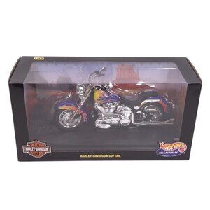 Harley-Davidson Softail Die-Cast Model By Hot Wheels Collectibles 1:10 Scale